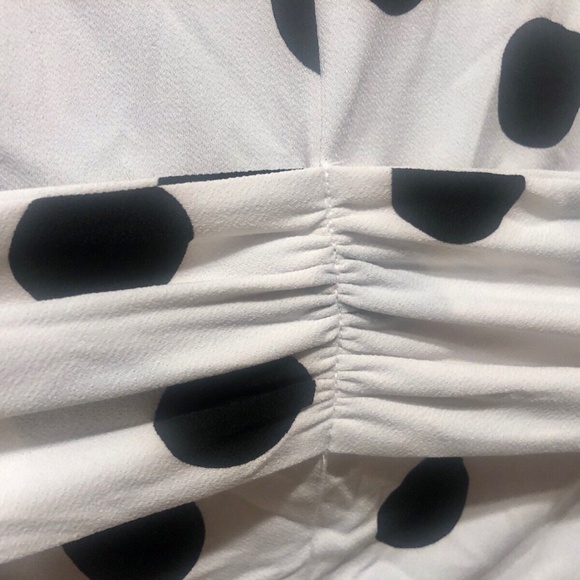 INC Women's White/Black Polka Dot Tie Front Sleeveless Dressy Tank Top Plus 0X - Picture 11 of 11